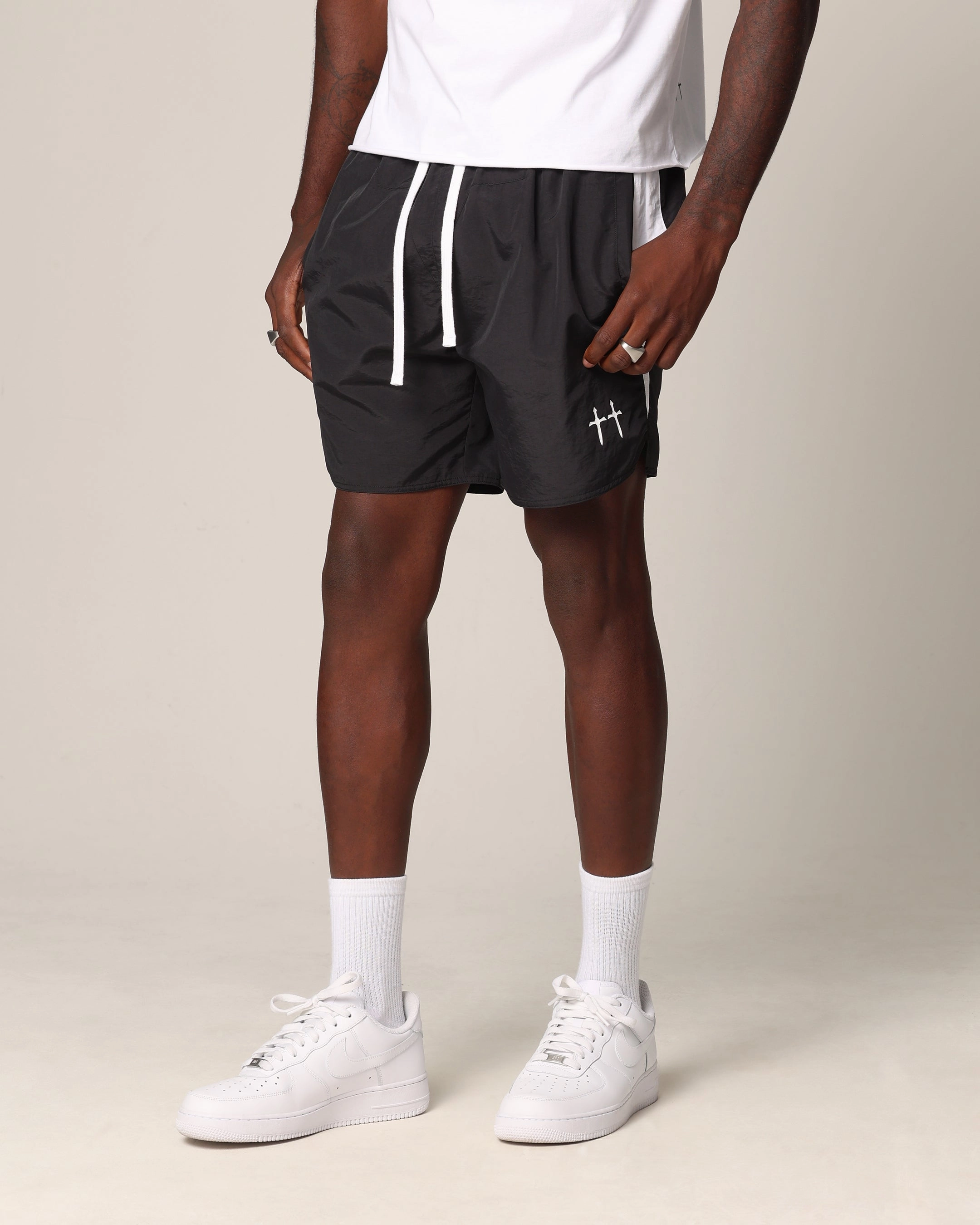 Saint Morta Relic Nylon Shorts Black/White No Ride