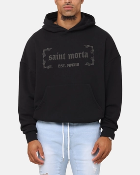 Tailored Seams Odor Resistant Fabric Saint Morta Repentant Heart Boxy Hoodie Black/Black