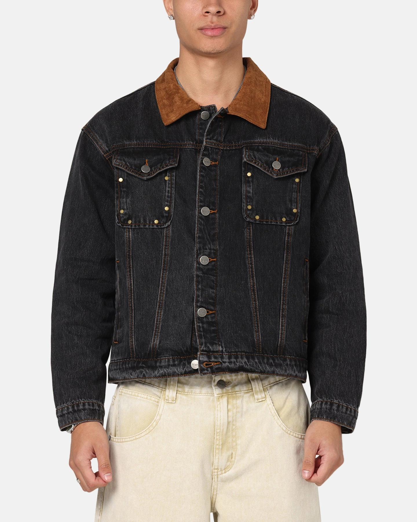Saint Morta Rodeo Drive Denim Jacket Black Shadow Versatile Layering Weight