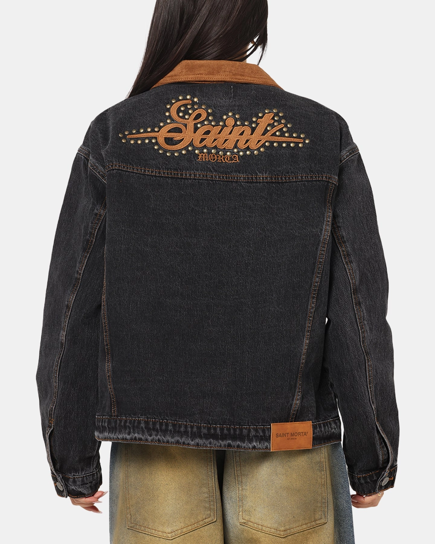 hypoallergenic material Saint Morta Rodeo Drive Denim Jacket Black Shadow