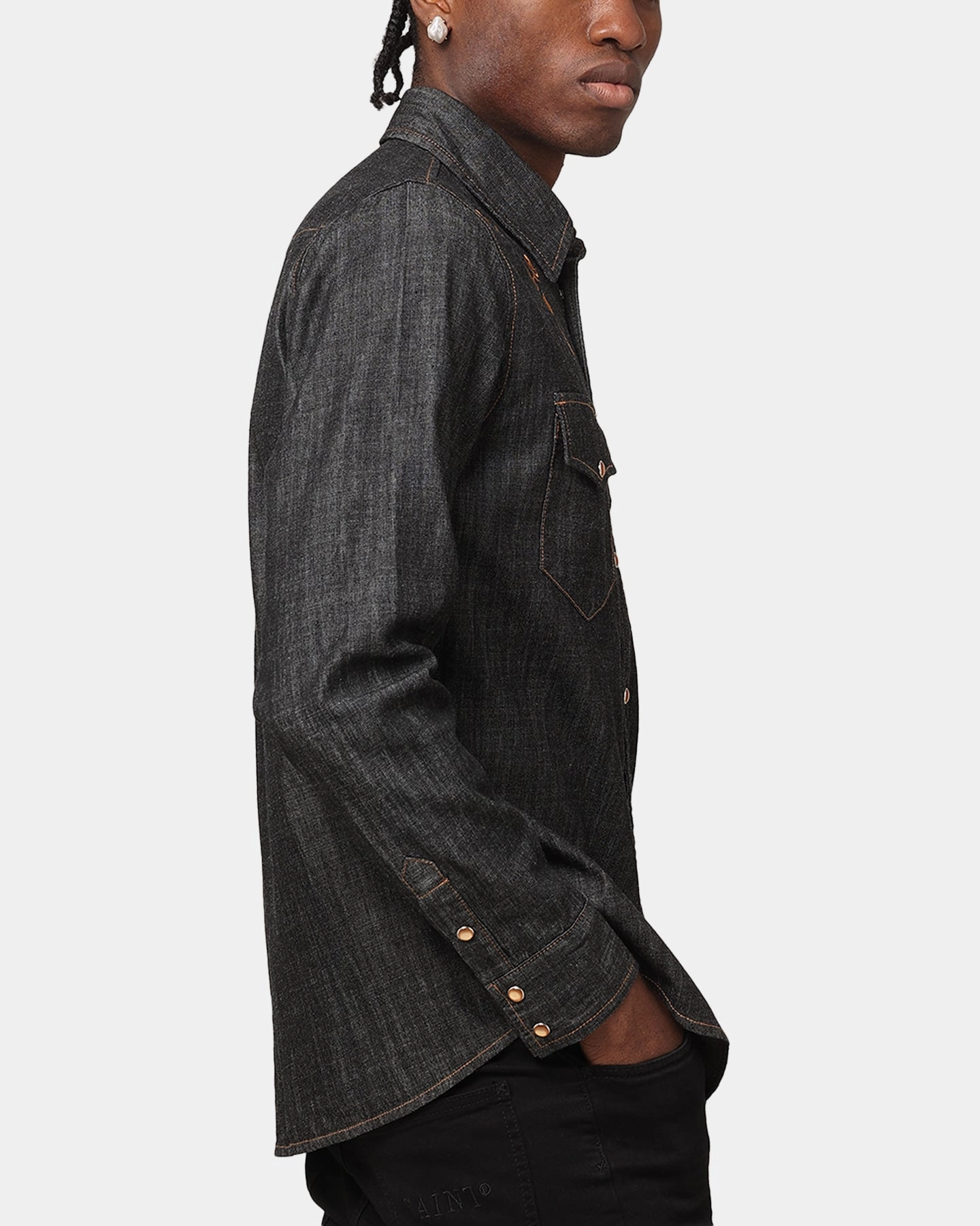 Saint Morta Rodeo Long Sleeve Denim Shirt Black Basic Wardrobe