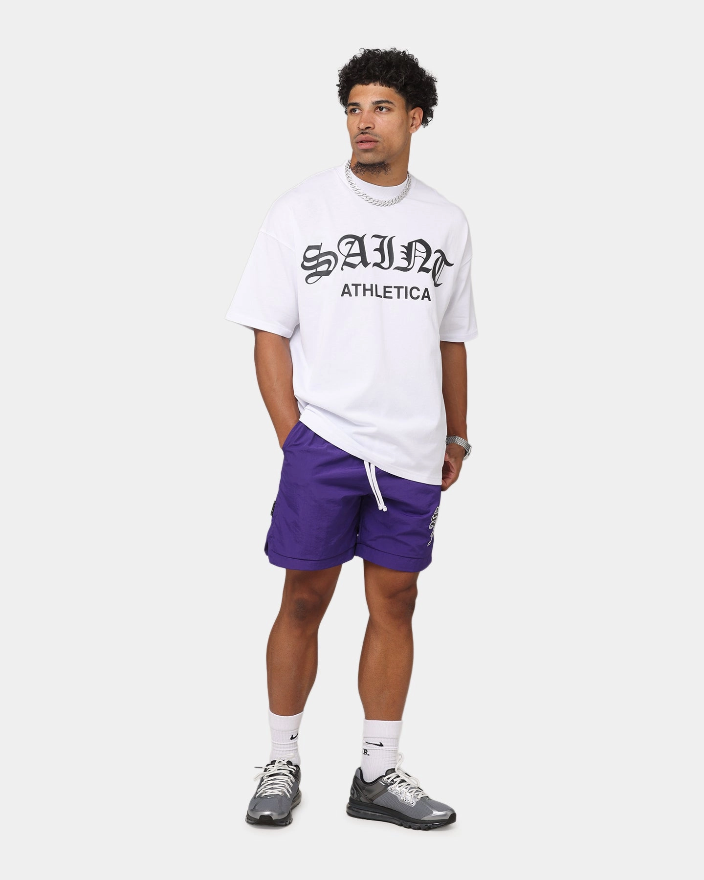 Saint Morta Saint Athletica Boxy T-Shirt White/Black AntiPillingTreatment