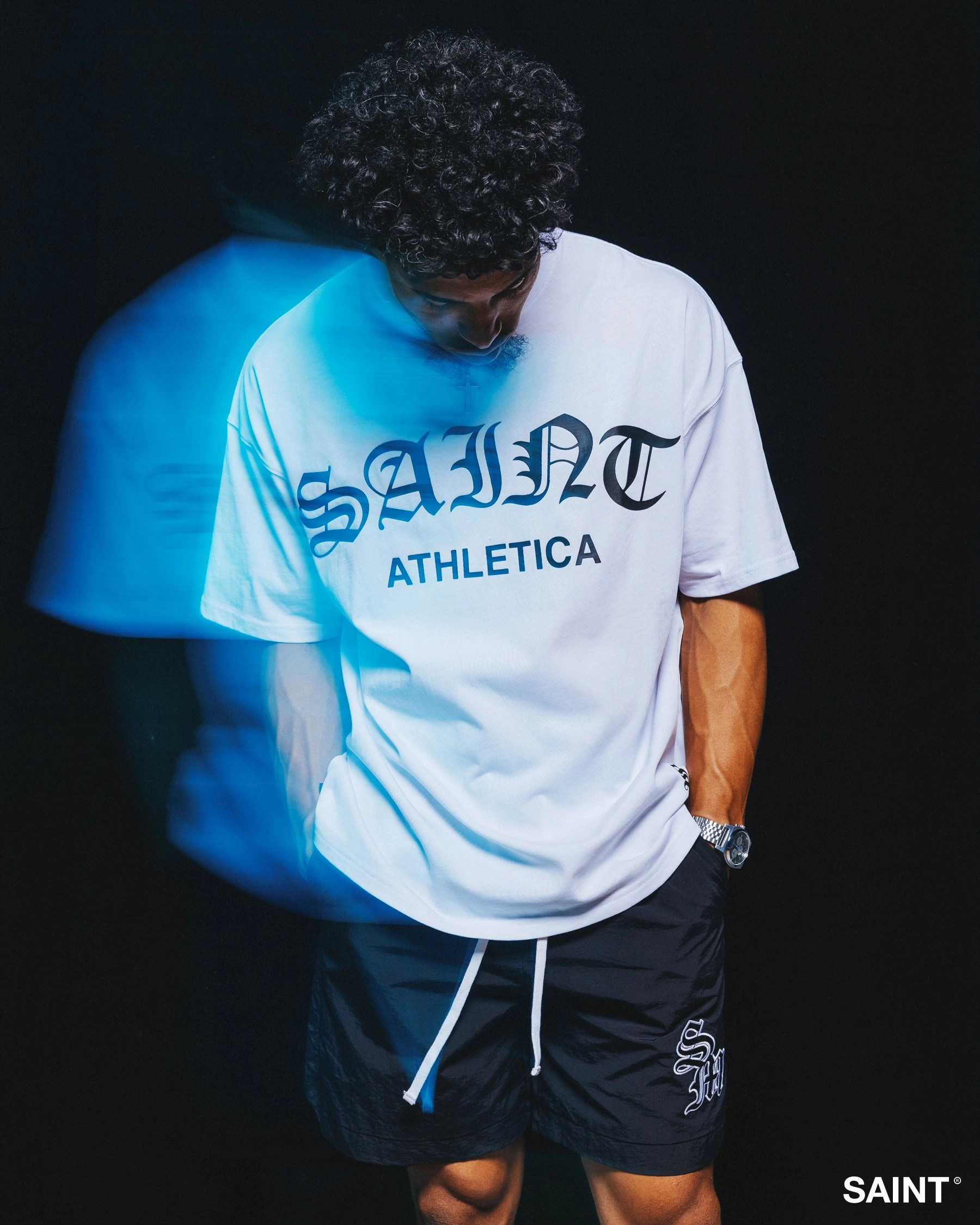 Tencel Lyocell Fiber Saint Morta Saint Athletica Boxy T-Shirt White/Black