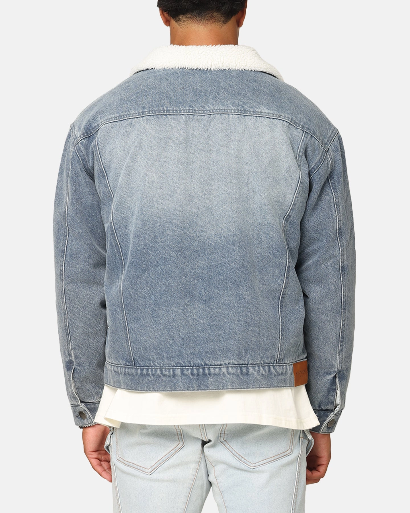 SiliconeGrip Saint Morta Sherpa Boxy Denim Jacket Dirty Denim