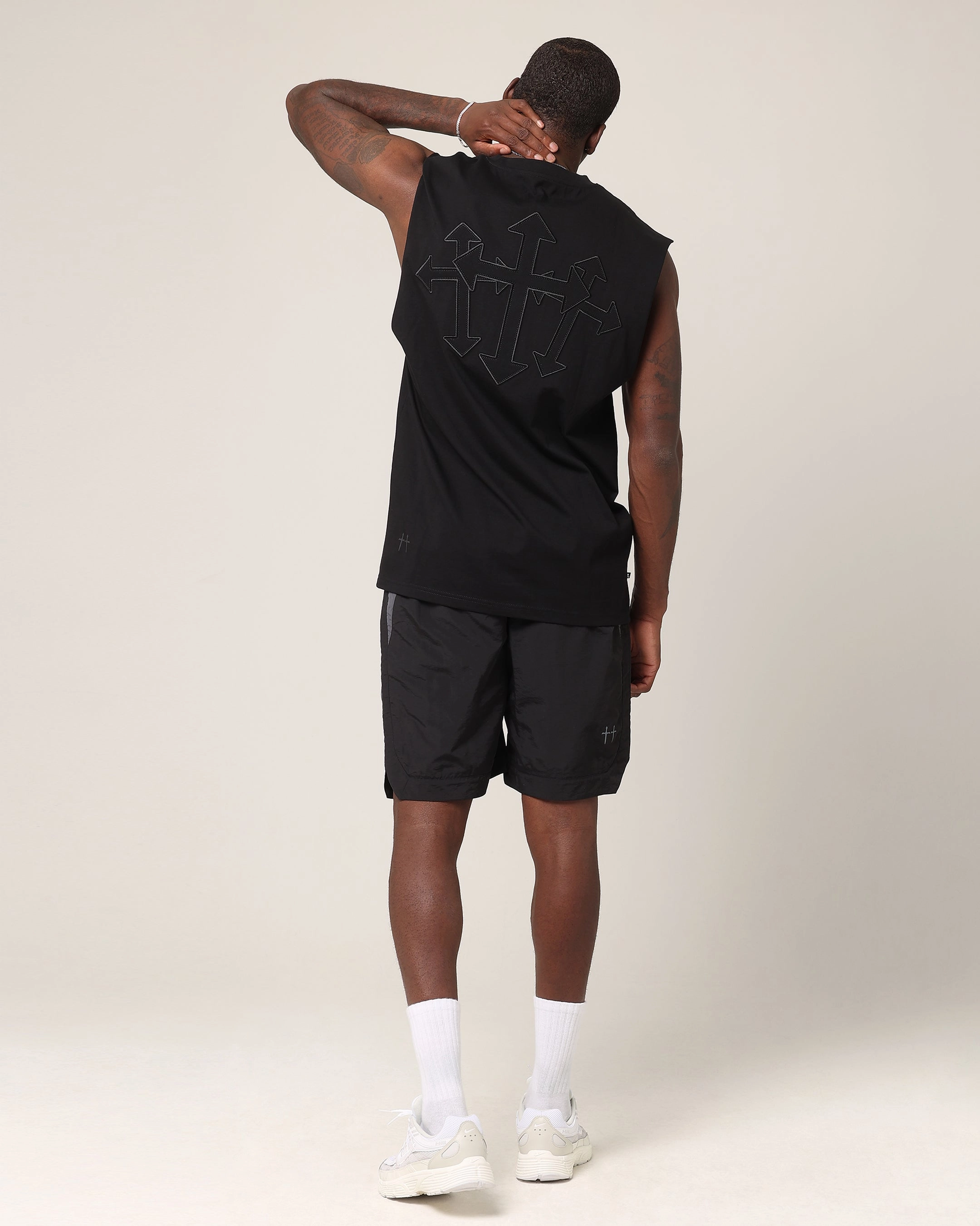 Saint Morta Sorrows Oversized Muscle T-Shirt Black ReinforcedStitching