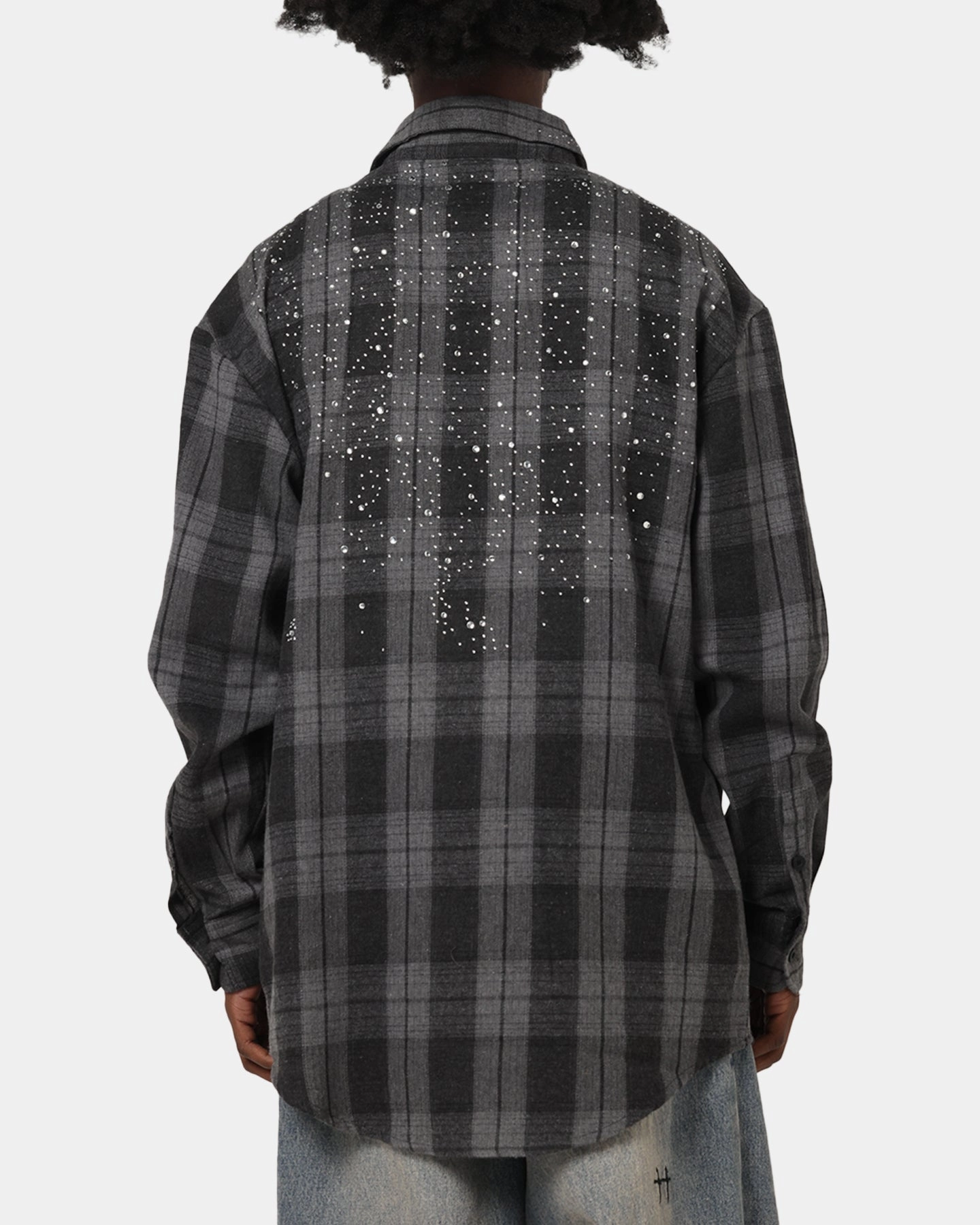 FadeResistant Coating Saint Morta Spray Long Sleeve Flannel Shirt Grey