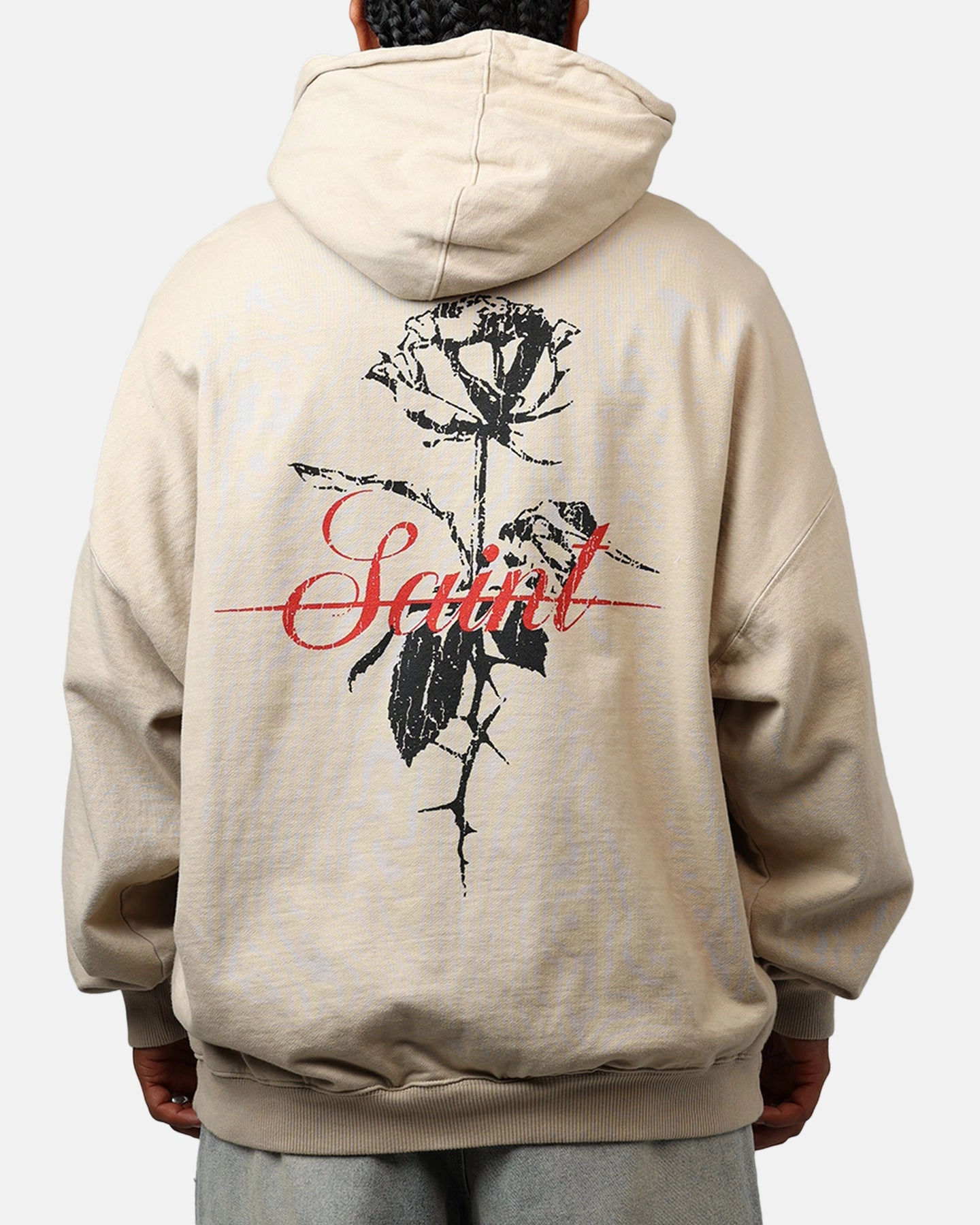 Recycled Polyester Fabric Saint Morta St Valentines Boxy Hoodie Stone