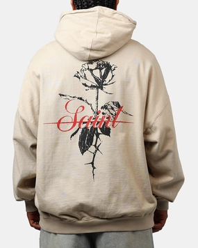 Recycled Polyester Fabric Saint Morta St Valentines Boxy Hoodie Stone