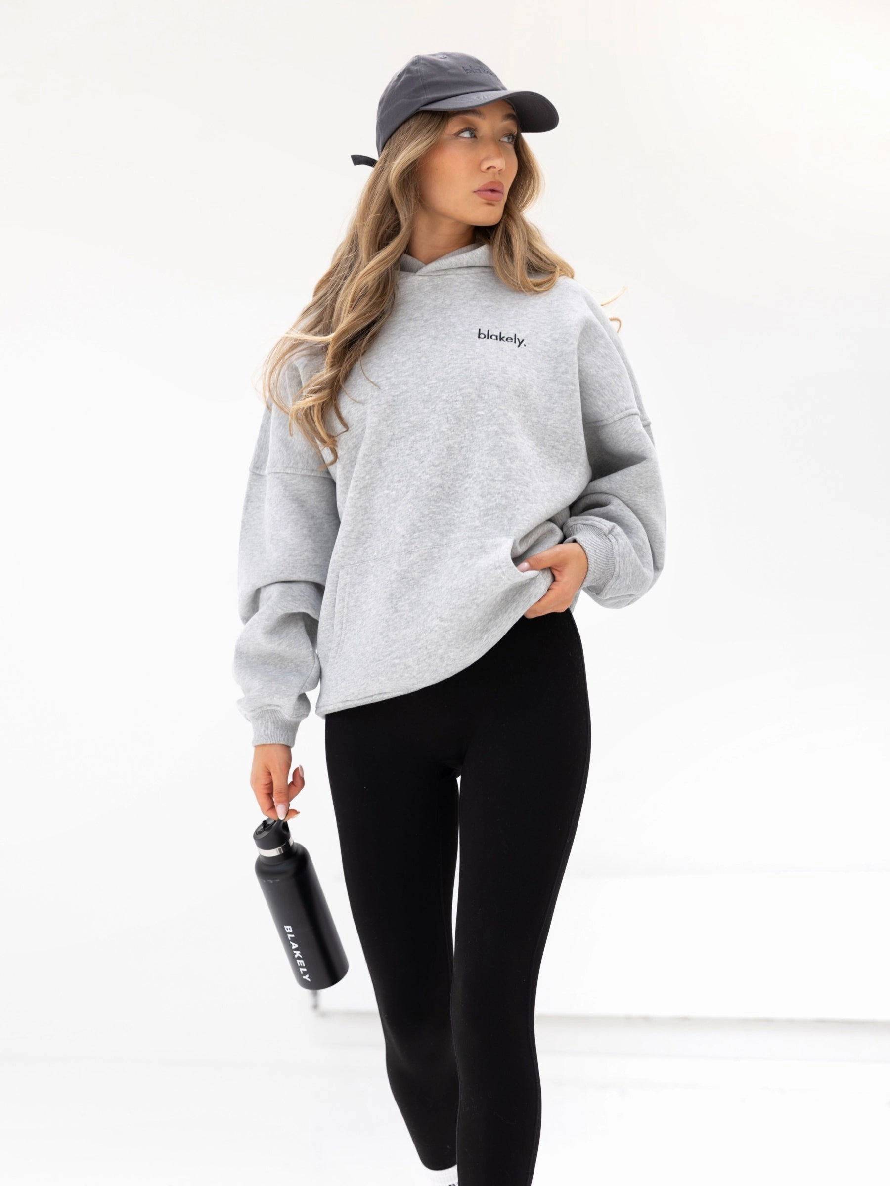 Sami Oversized Hoodie - Marl Grey Shape Retention Motion Ready