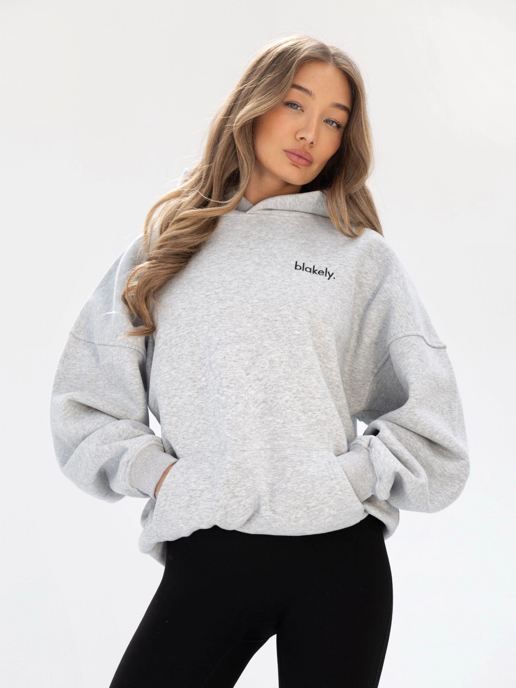 Sami Oversized Hoodie - Marl Grey Men's High-Quality Fabric