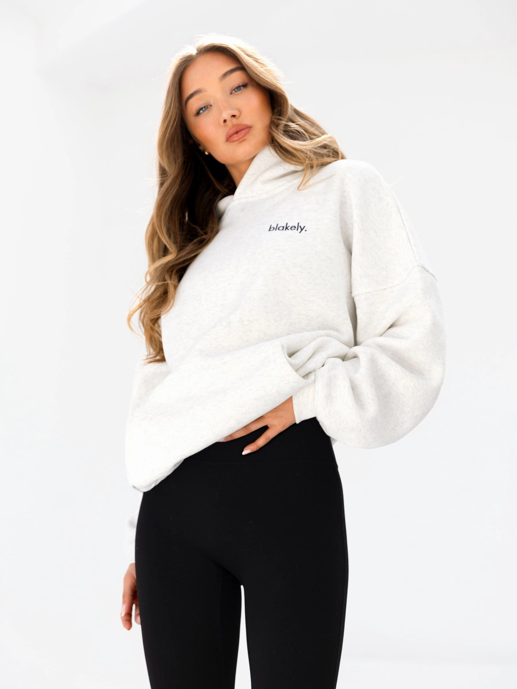 Eco Friendly Dye Process Sami Oversized Hoodie - Marl White