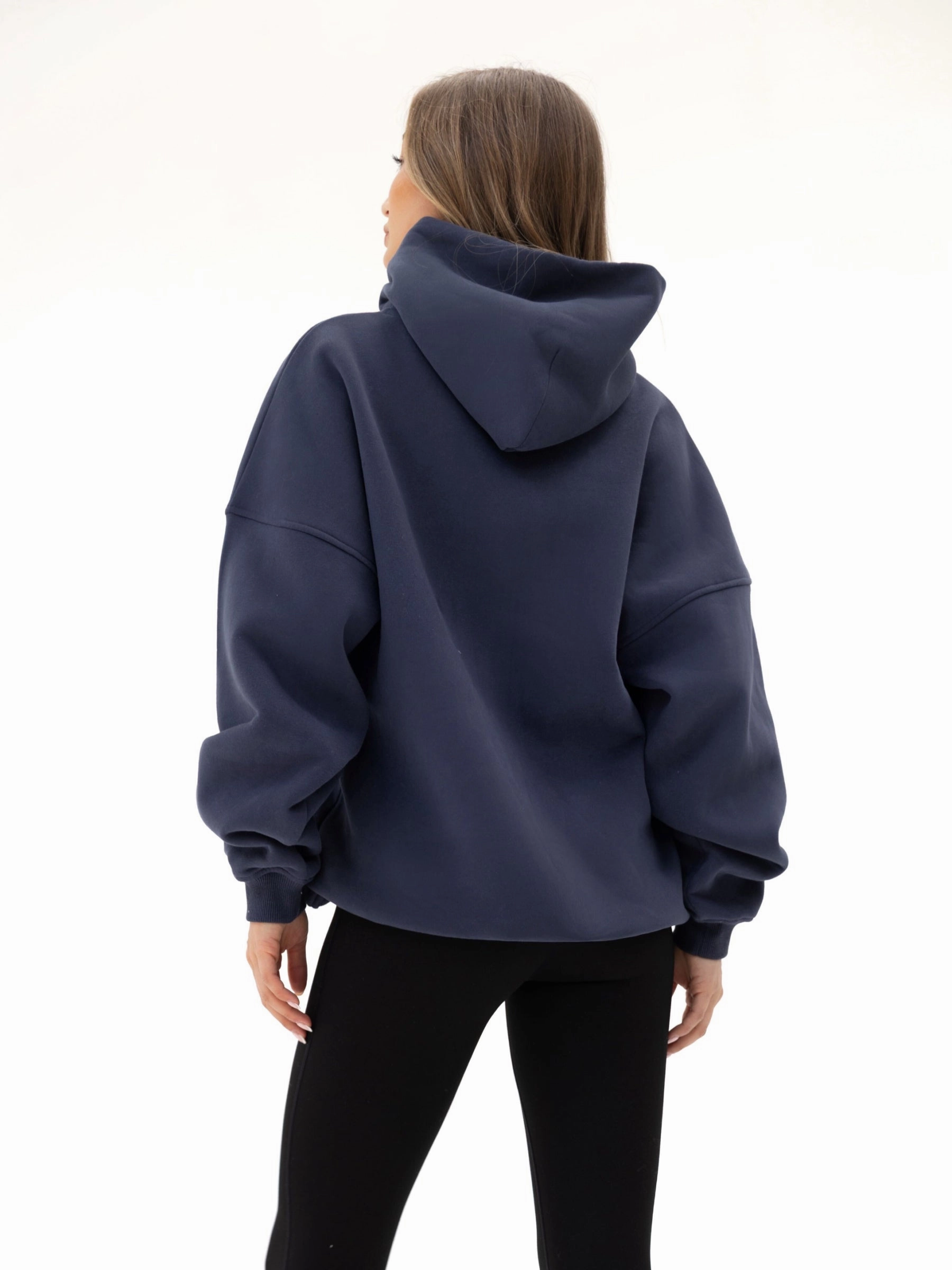 Sami Oversized Hoodie - True Navy Sleek Waistband
