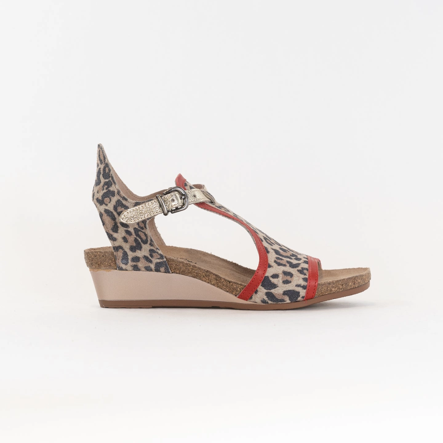 Naot Fiona (Women's) - Cheetah/Kiss Red Laidback Look Enhanced Traction Nodes