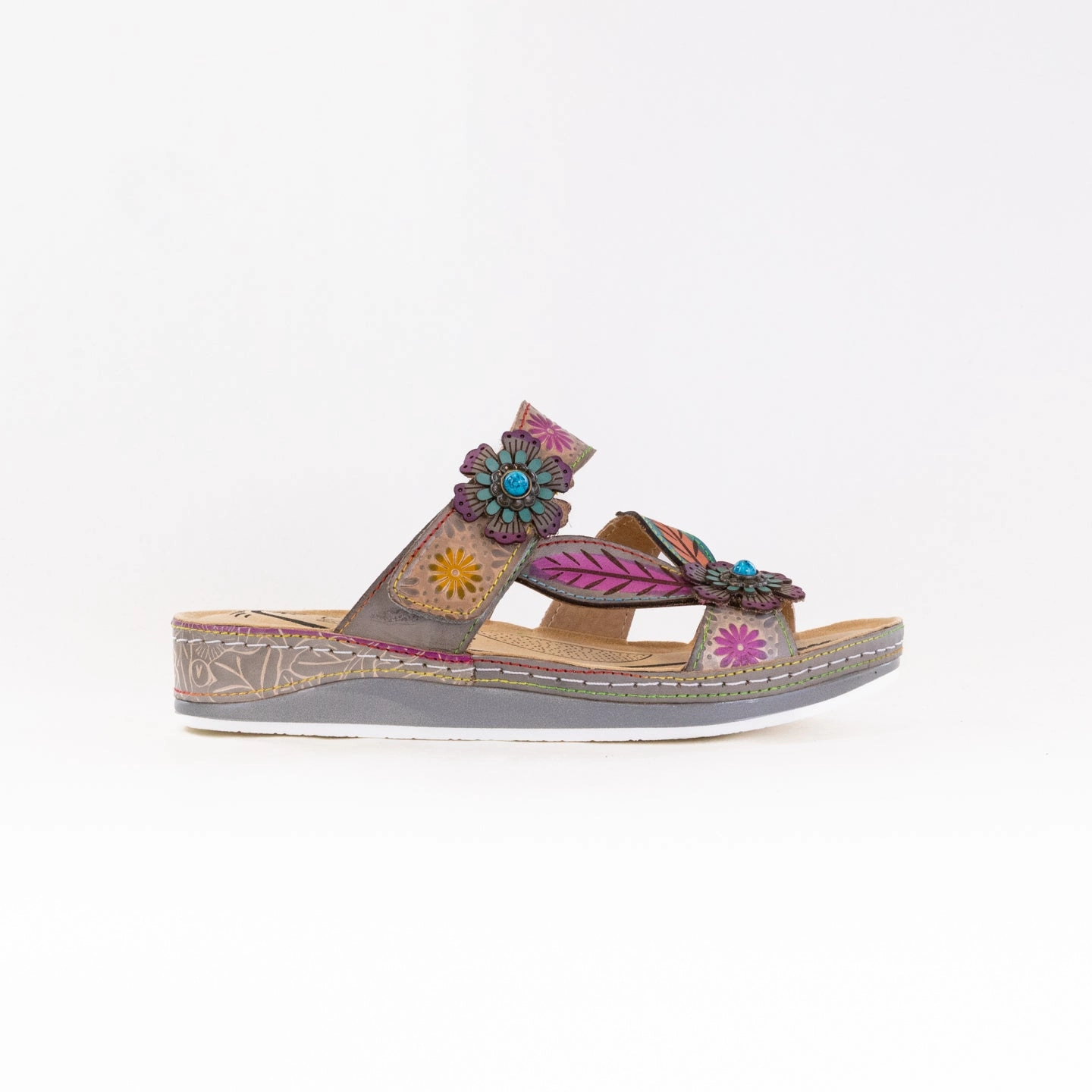 Spring Step L'Artiste Pillow-Soft (Women's) - Grey Multi Street Cool Comfy Flip-flops
