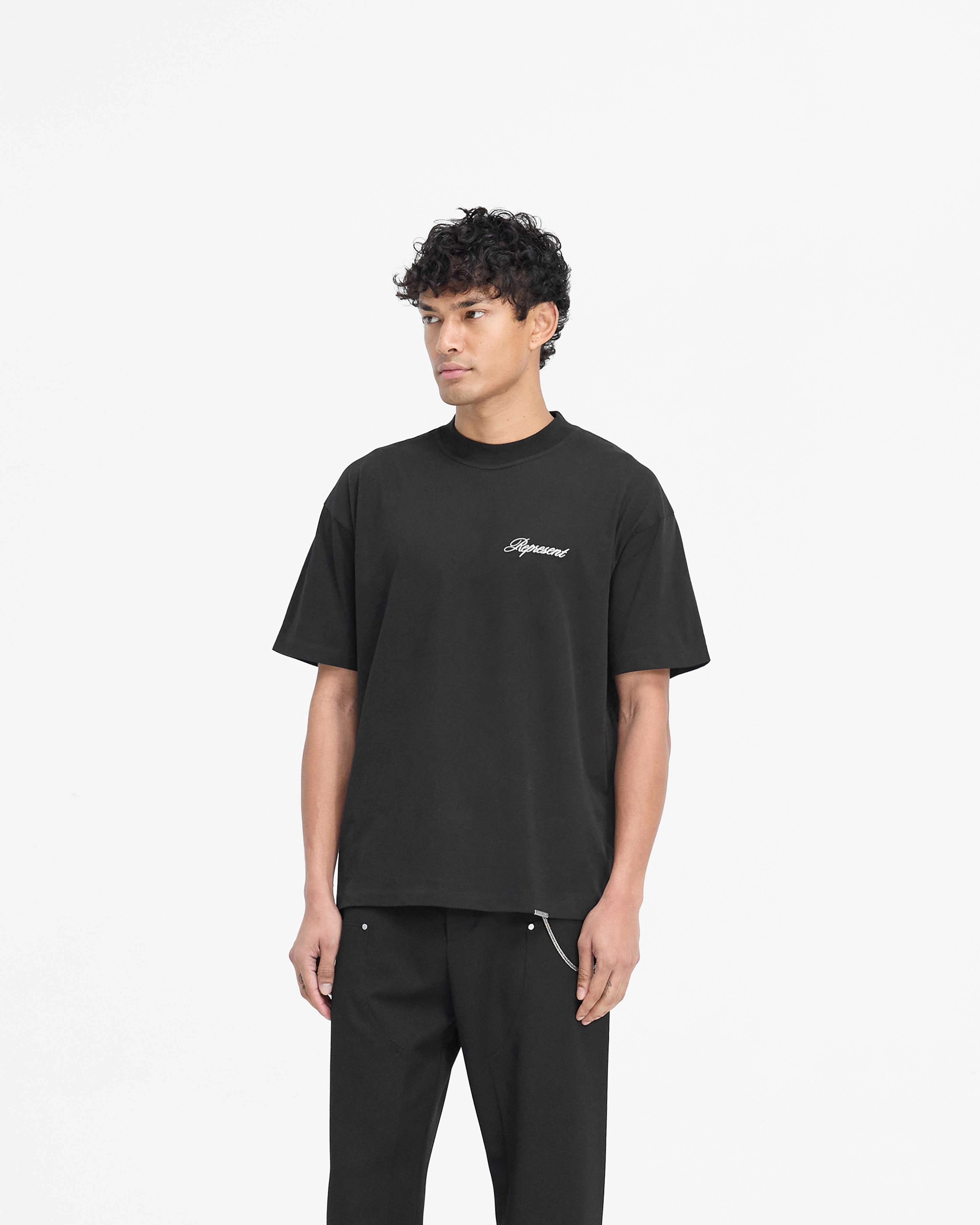Script Logo T-Shirt - Black Relaxed Layers