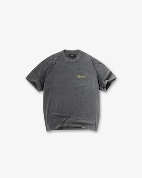 Minimalist fashion Script Logo T-Shirt - Vintage Grey