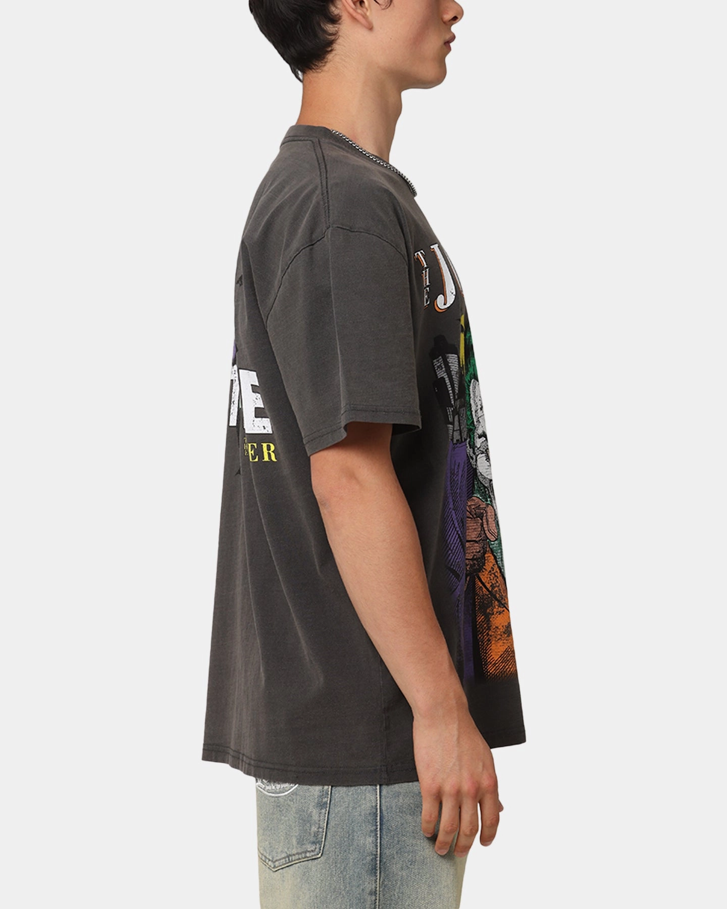 Adjustable Cuff Tear Resistant Weave American Thrift X DC Batman The Joker Vote For Me Heavyweight T-Shirt Black Wash