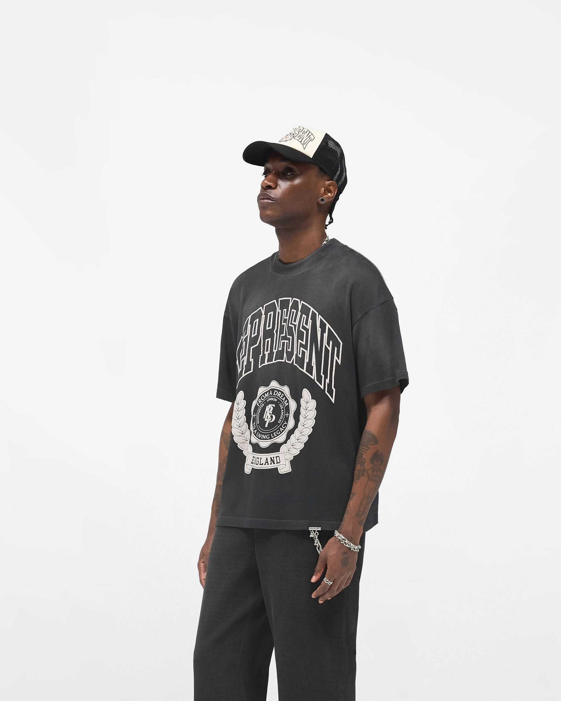 Anti Pilling Finish ThermoregulatingFabric Legacy Crest T-Shirt - Stained Black