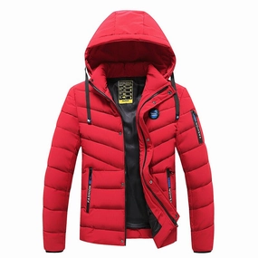 Velcro Fasten West Louis? Warm Thick Fashion Hooded Classic Parka