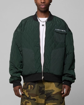 Minimal Detail Loiter Cyber Reversible Bomber Jacket Red/Green