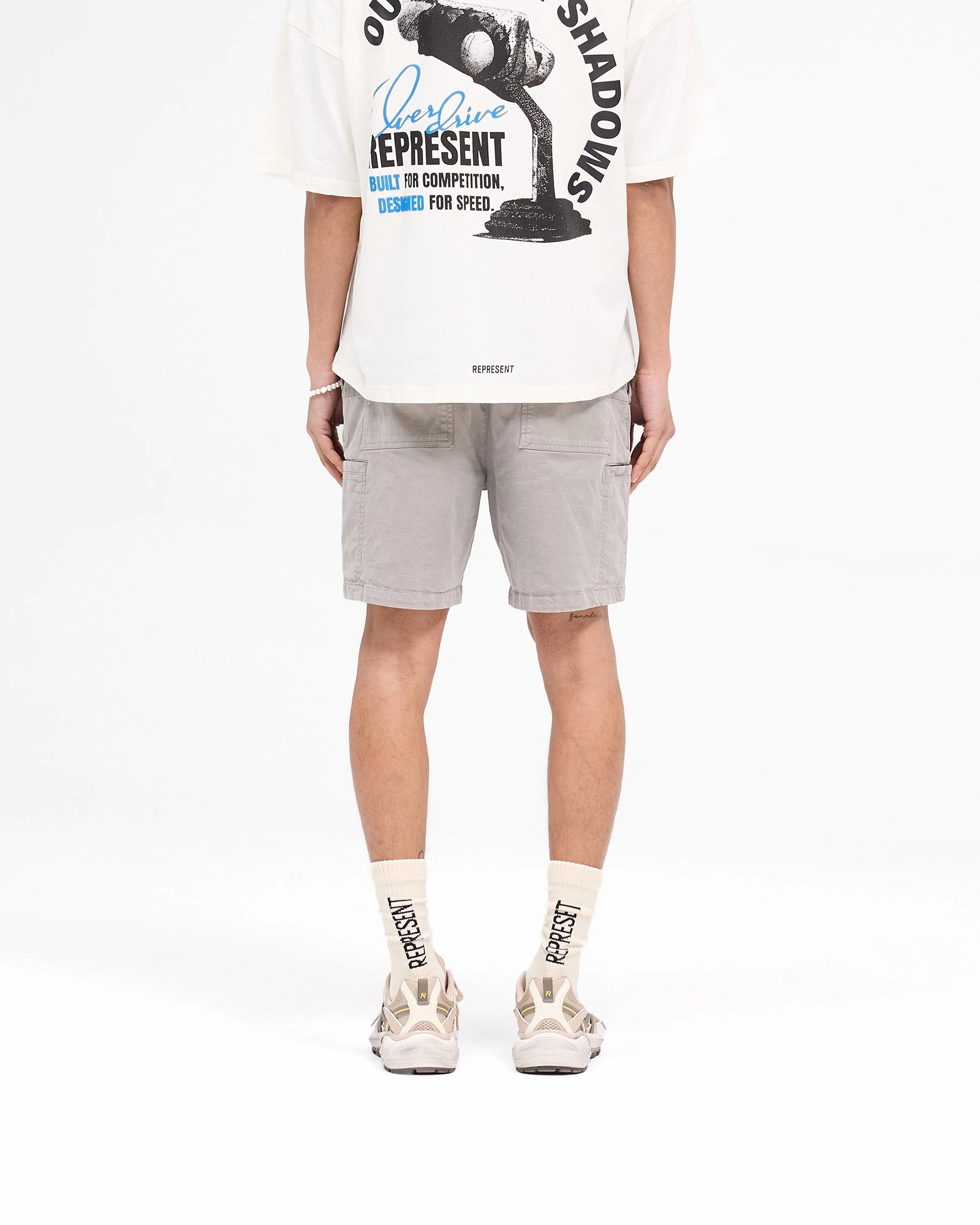 Season Cargo Short - Washed Taupe Recycled Polyester Blend Zipper pockets