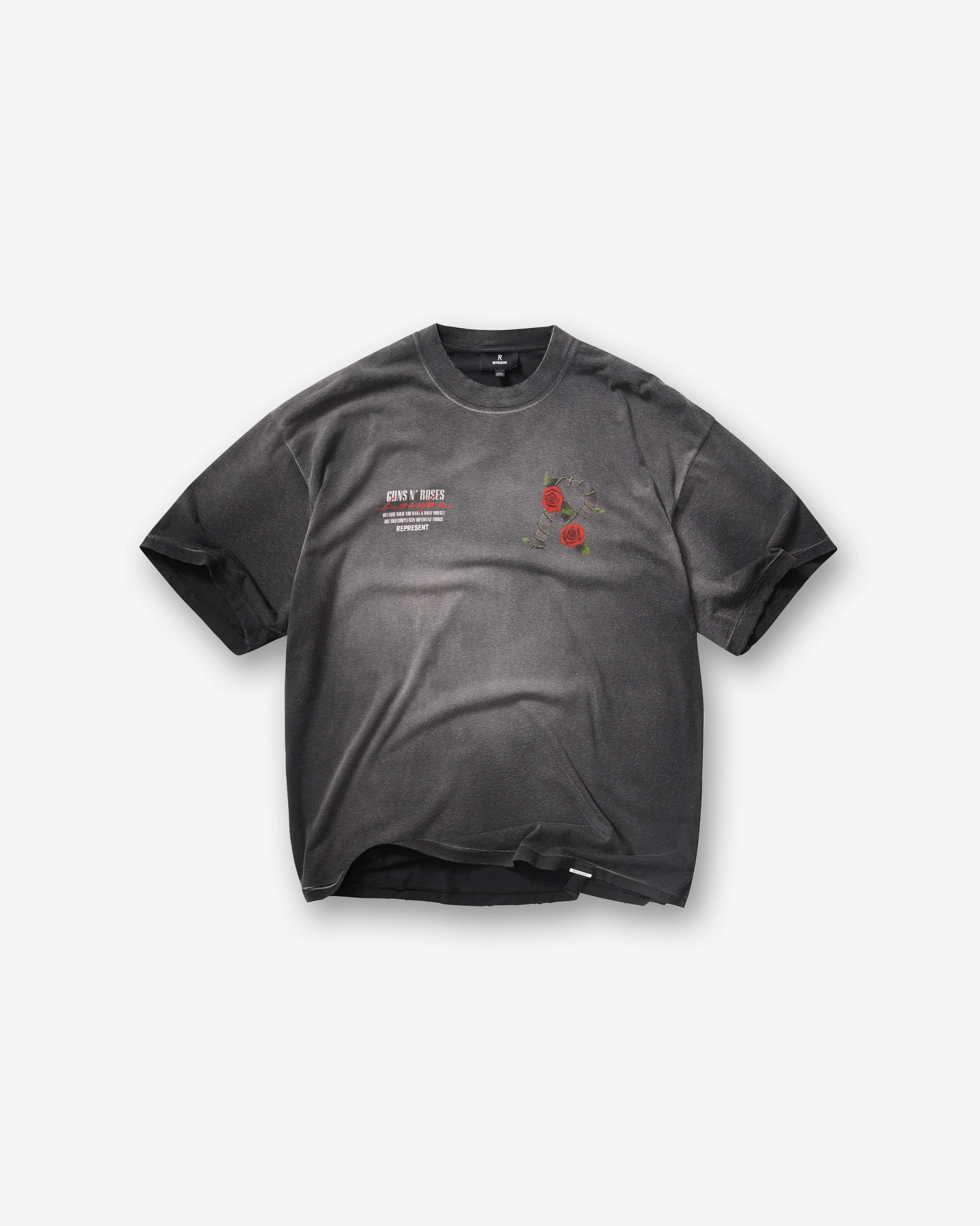 Chill Comfort Wear Represent X Guns N' Roses Tour T-Shirt - Stained Black