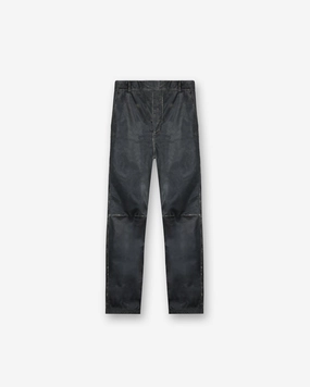 EcoFriendlyMaterials Stretch Layer Fit Distressed Leather Pant - Black