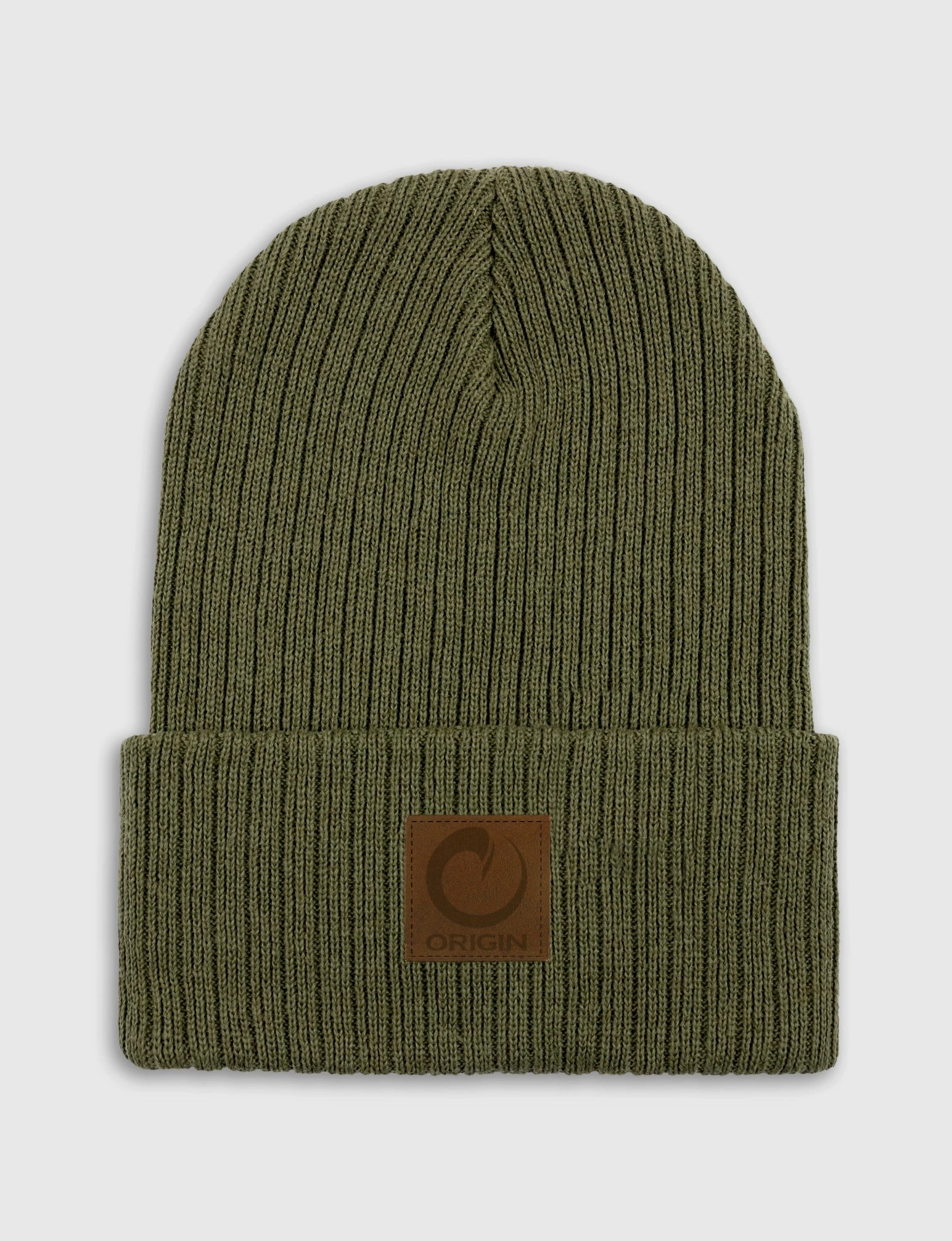 ORIGIN? LEATHER PATCH BEANIE retro look