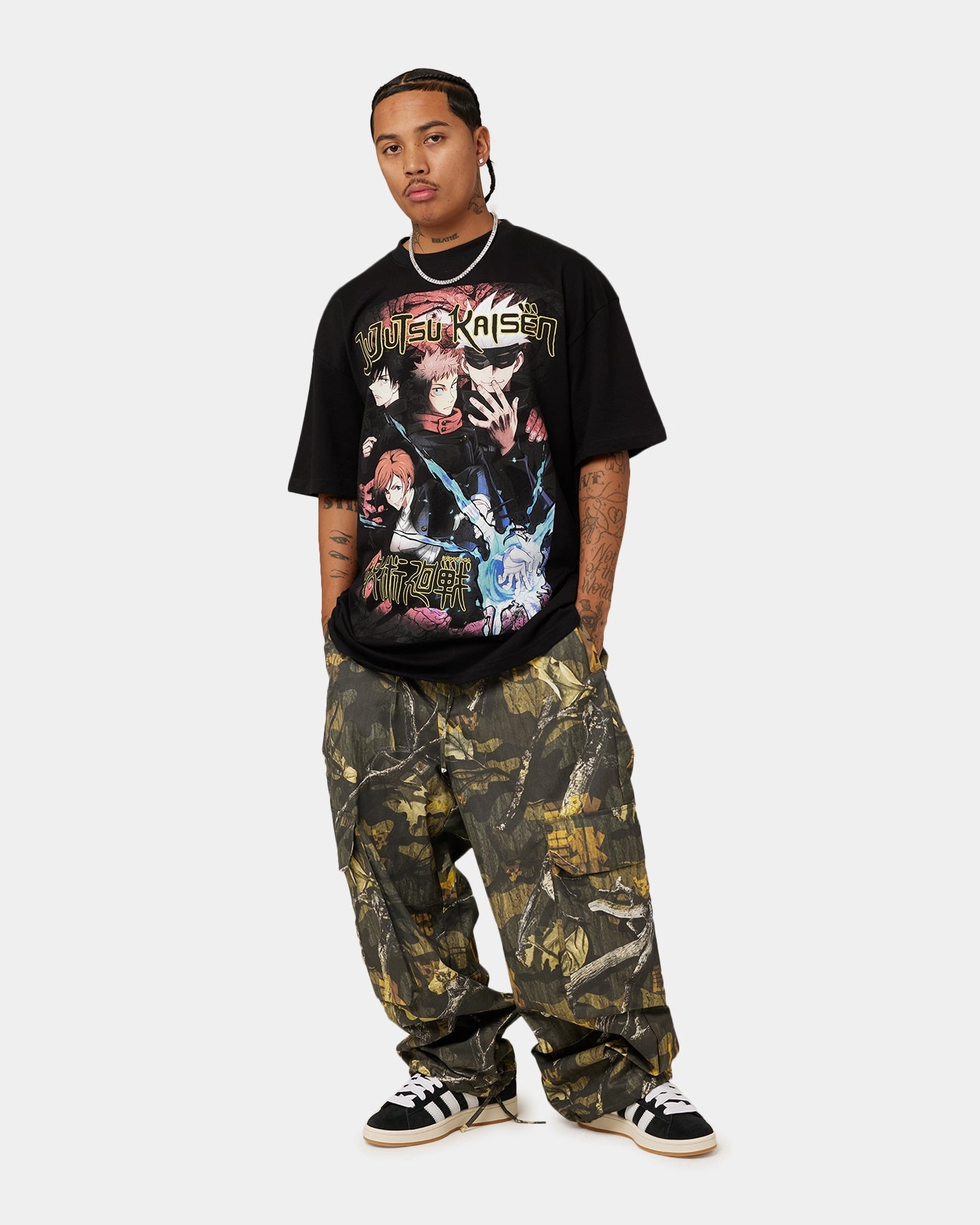 Goat Crew X Jujutsu Kaisen Heavyweight T-Shirt Black AntiStatic Weave