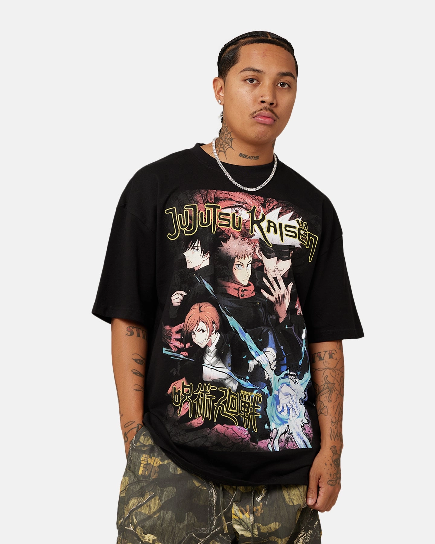 Goat Crew X Jujutsu Kaisen Heavyweight T-Shirt Black Sporty Tee