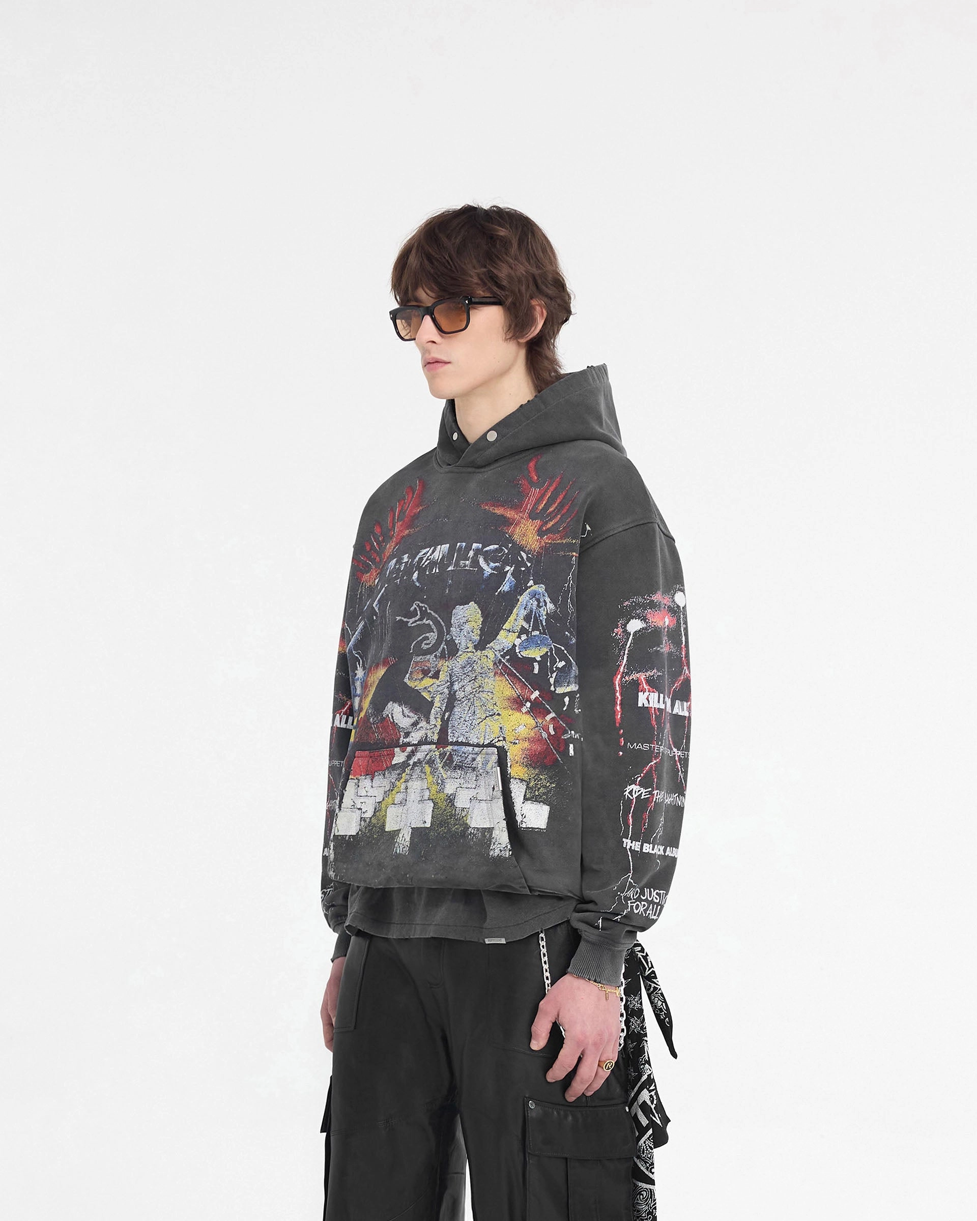 Represent X Metallica Master Of Puppets Hoodie - Vintage Grey Quick Layering