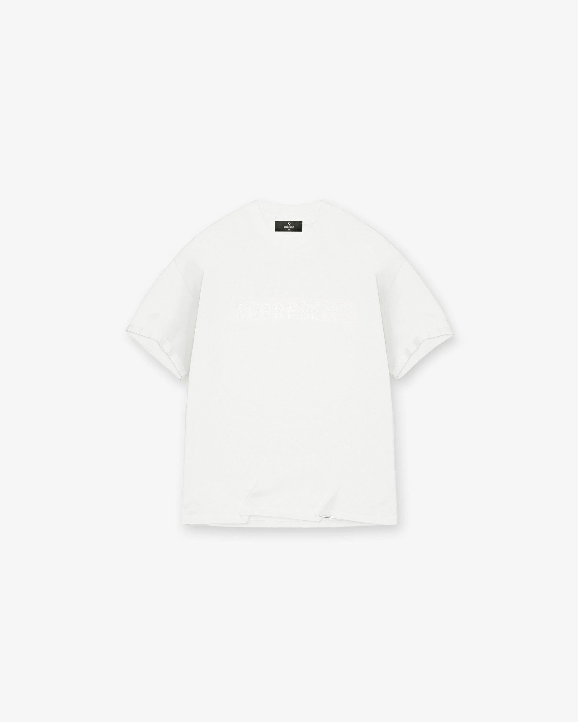 Serif Logo T-Shirt - Flat White Trendy Casual Wear
