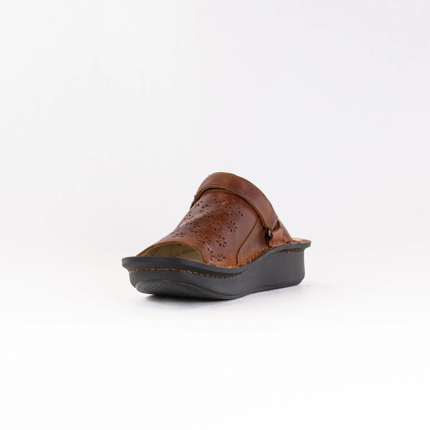 Alegria Klover (Women's) - Burnished Tawny Leather Slip Away