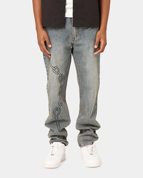 Comfort Cushioning Flattering Fit Wear Saint Morta Rosary Psykhe Jeans Vintage Blue