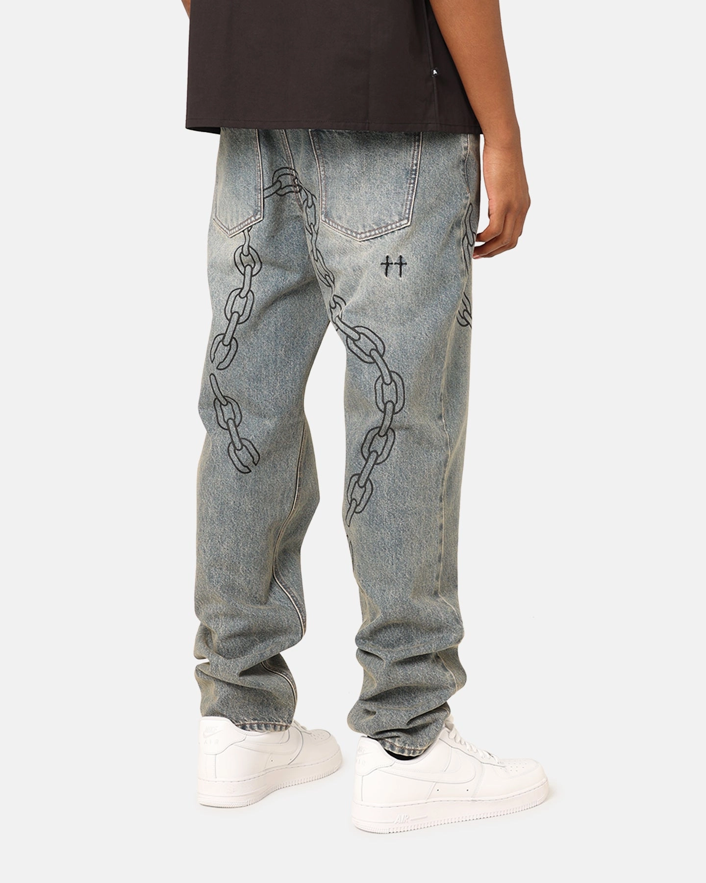 Saint Morta Rosary Psykhe Jeans Vintage Blue Light Reflective Details