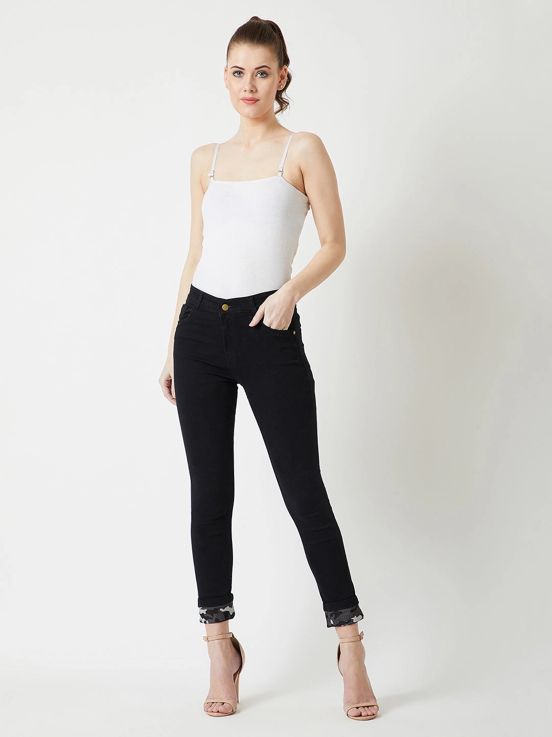 Must Have Wear Classic Fit Design 24/7 Comfort Black High-Rise Slim-Fit Stretchable Denim Jeans