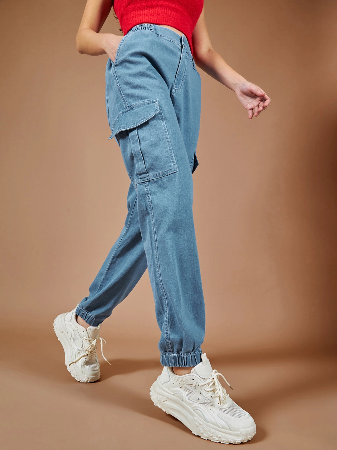 Casual Friday Versatile Flexible Waistband Construction 24/7 Comfort Light Blue Light Weight High-Rise Stretchable Denim