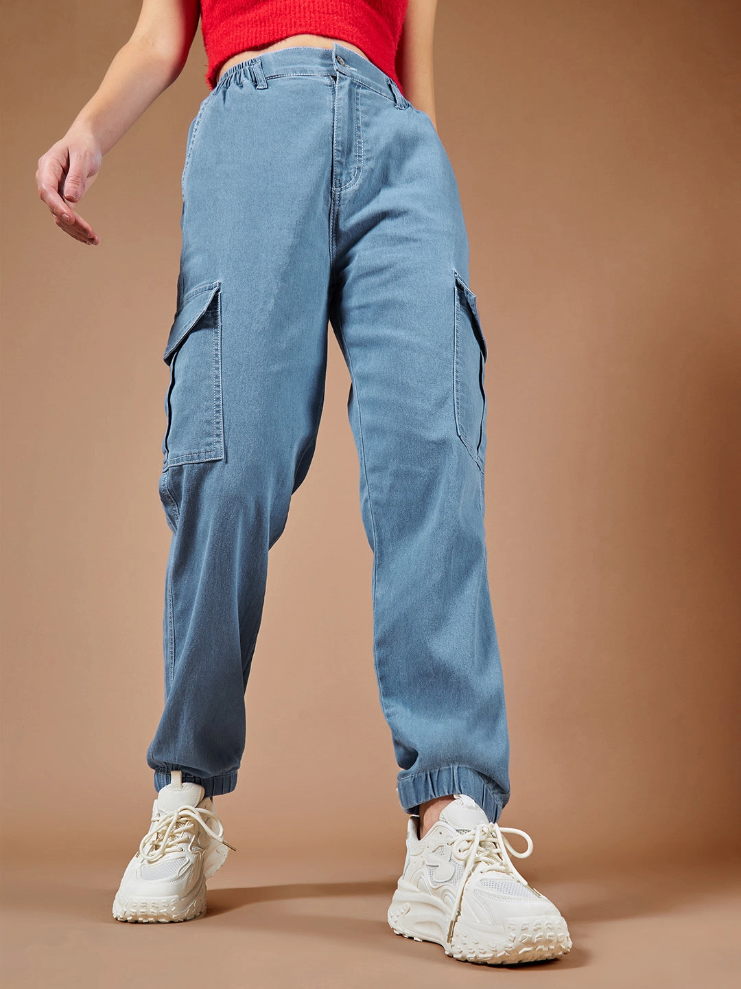 Sleek Waist Design Artist Vibe Everyday Rainy Day 24/7 Comfort Light Blue Light Weight High-Rise Stretchable Denim