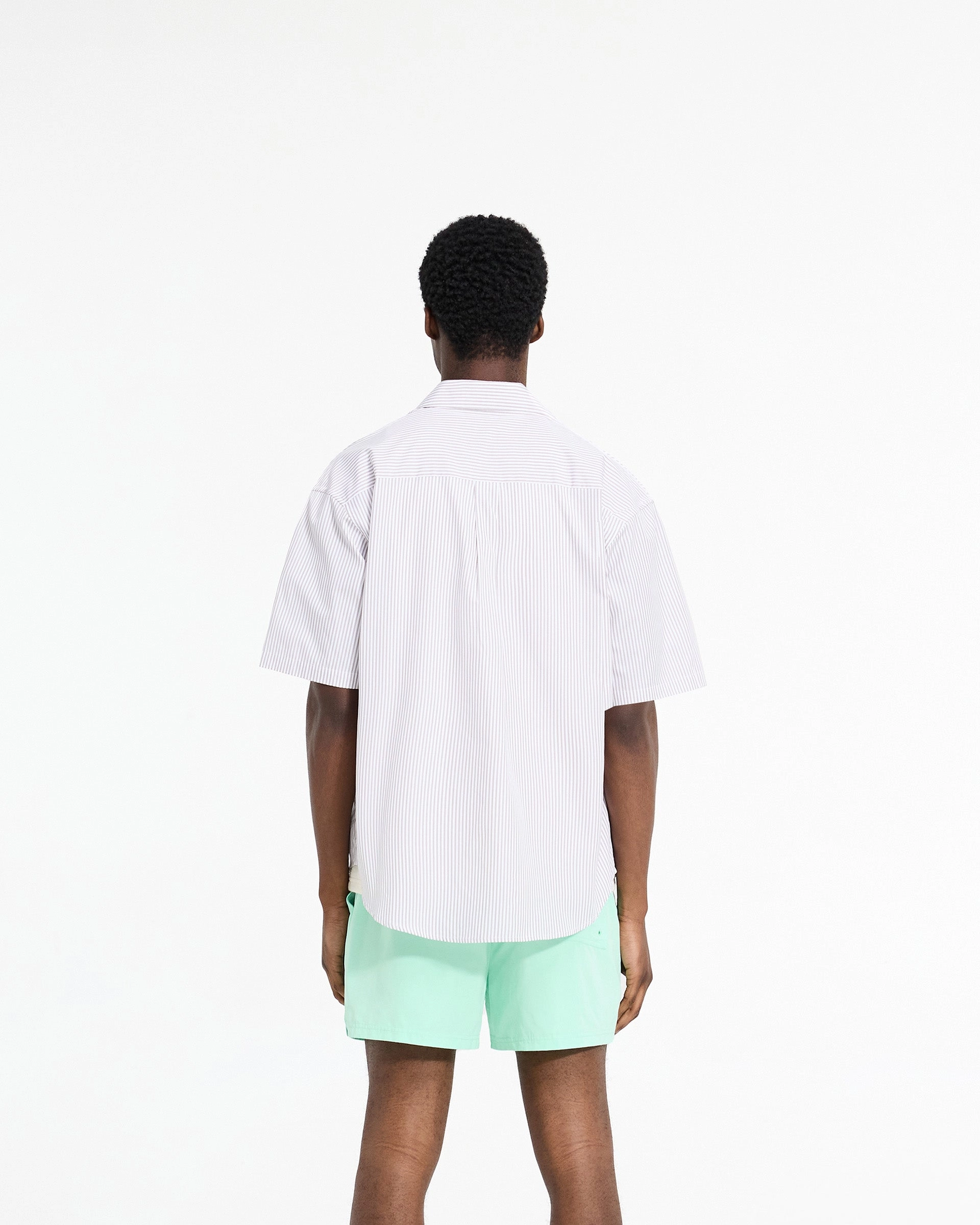 Short Sleeve Pinstripe Shirt - Grey Low Maintenance