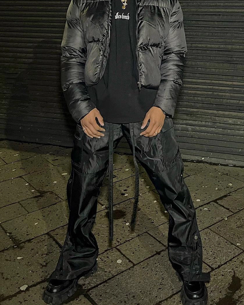 Perfect Shape MNML Straight Snap Zipper II Cargo Pants Black