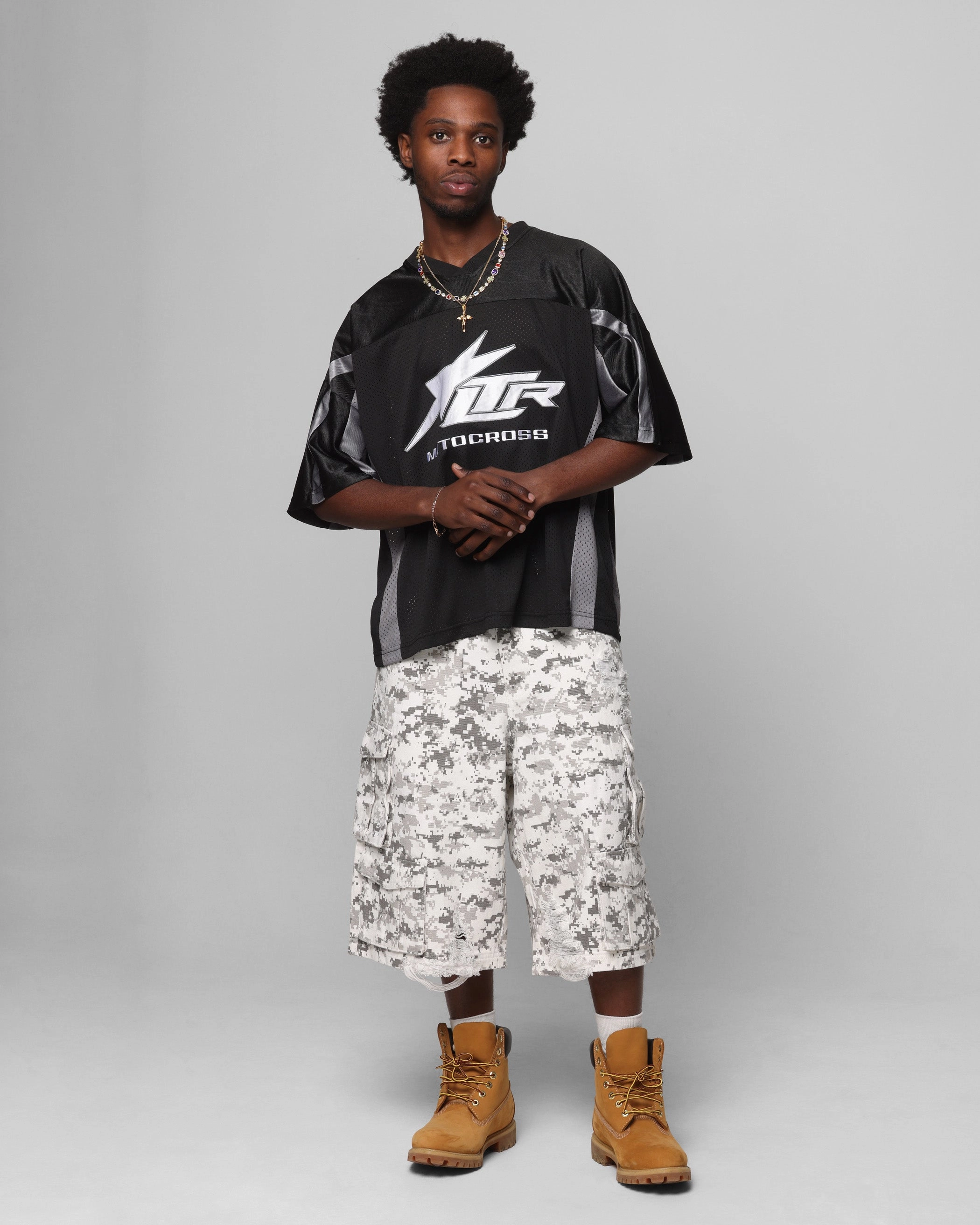 Reflective Safety Accents Loiter End Zone Jersey Black