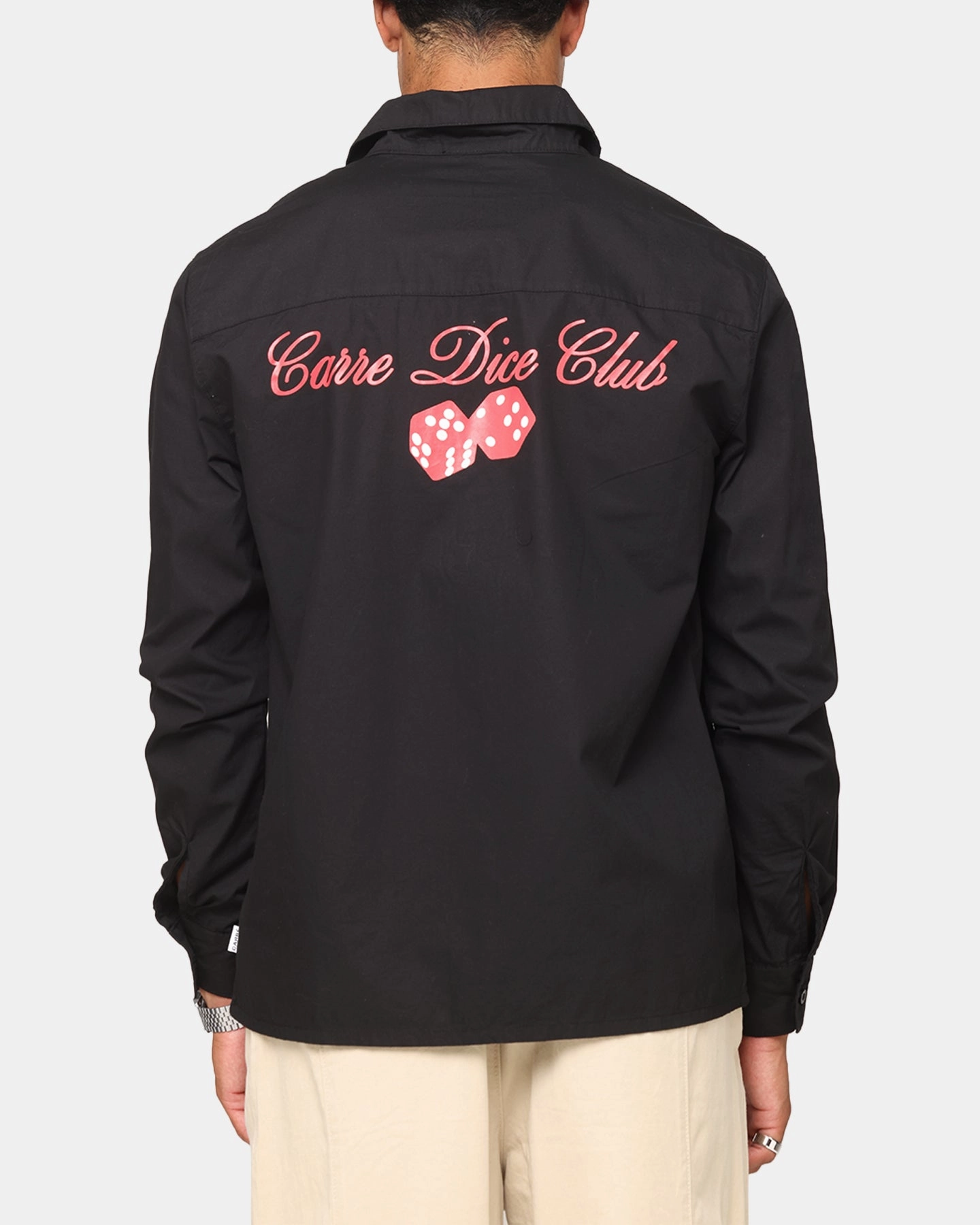 QuickReleaseFastenings Carre Dice Club Long Sleeve Button Up Shirt Black