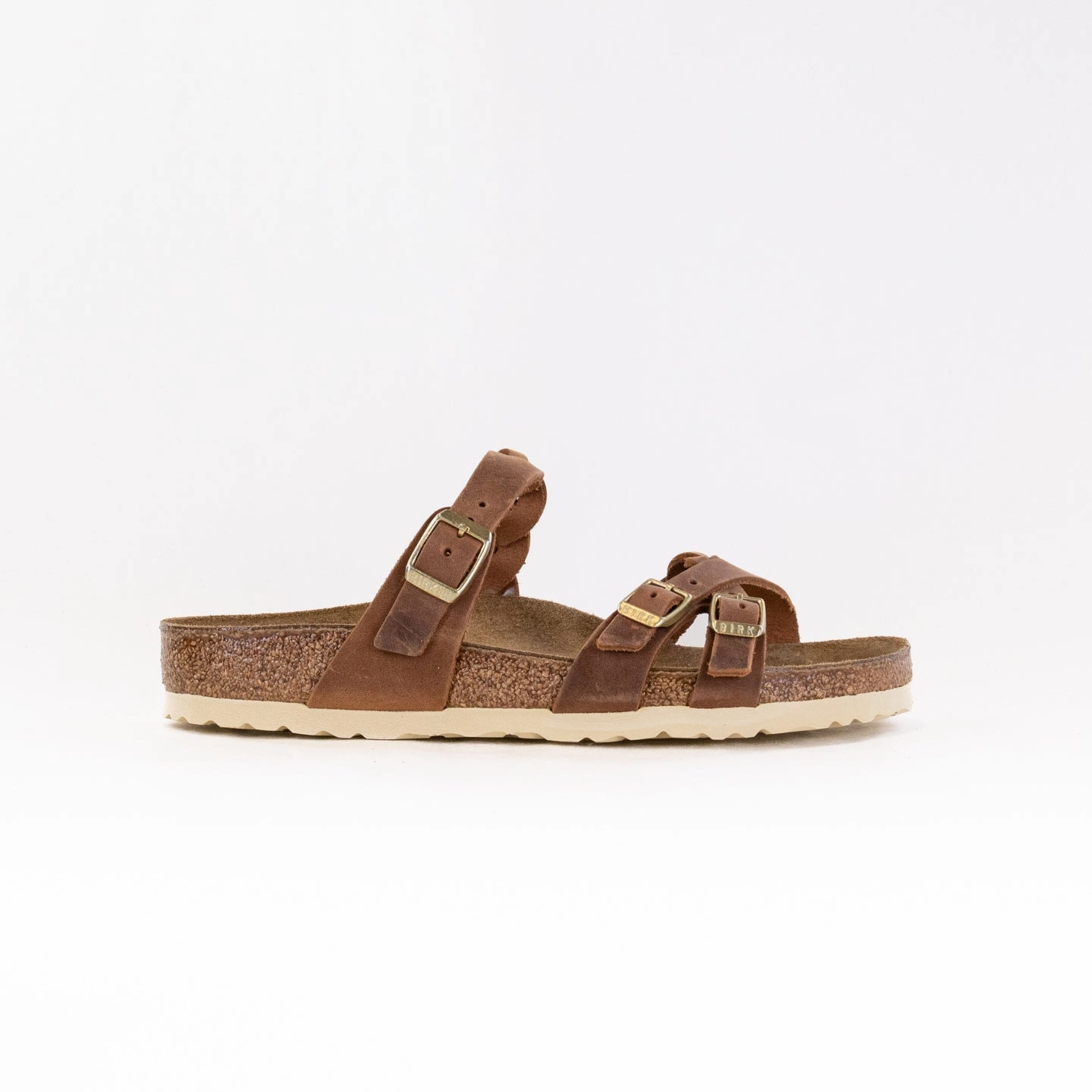 Natural foot movement Chic Sporty Sandals Birkenstock Franca Braided (Women's) - Cognac Oiled Leather