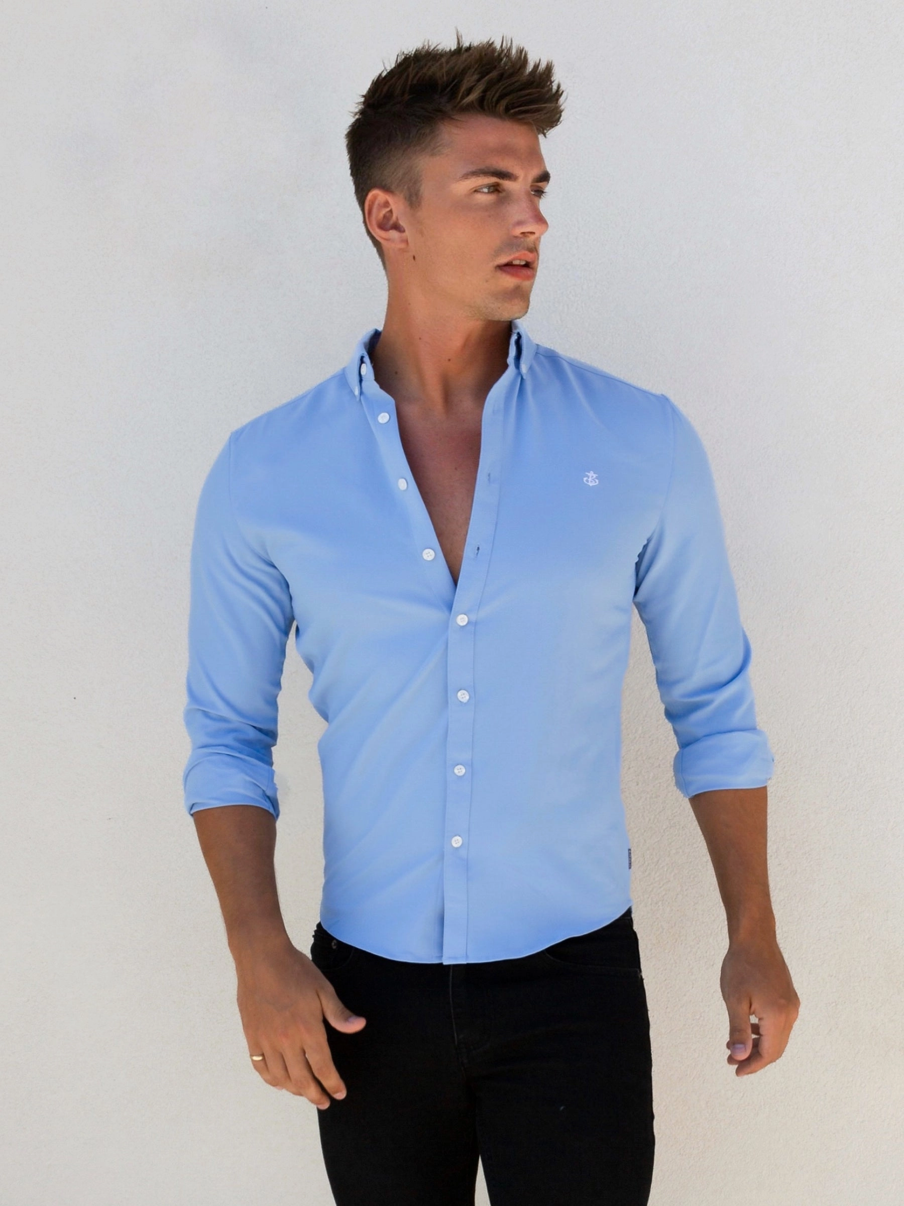 Canberra Long Sleeve Shirt - Light Blue Mountain Retreat