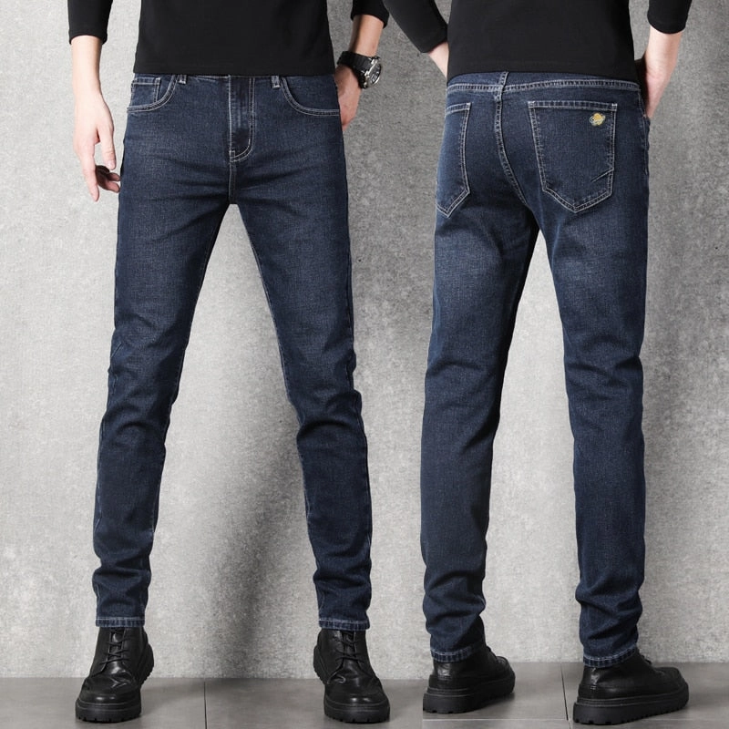 West Louis? Stretch Slim Fit Fashion Designer Denim Jeans Relaxed Thigh Cut