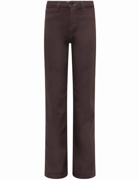Streetwear Fan Beach Day L'AGENCE Scottie Coated High Rise Wide Leg Jeans in Chocolate Coated