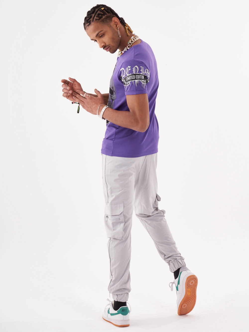 V neck SKULL CRUSHER T-SHIRT | PURPLE