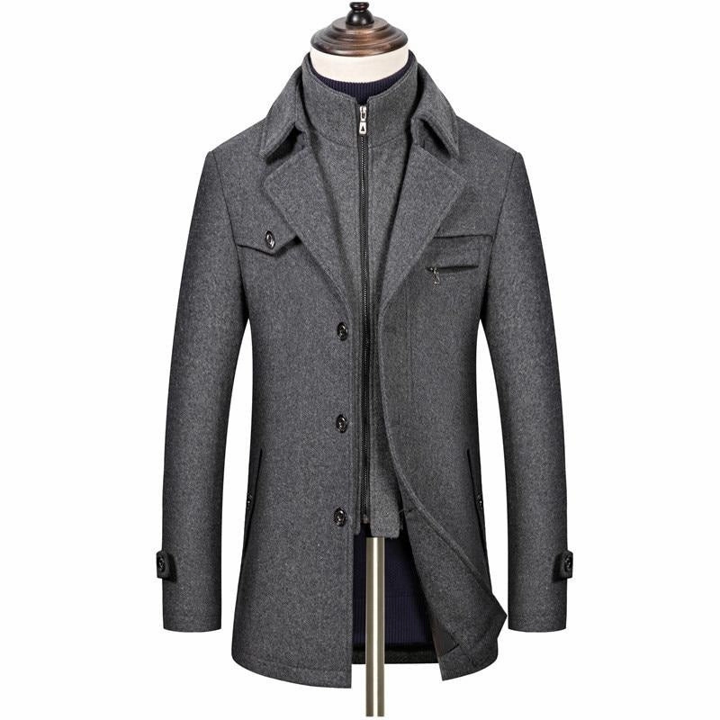 Comfy Fit Evening Chill Piece West Louis? Winter Wool Blend Business Long Overcoat