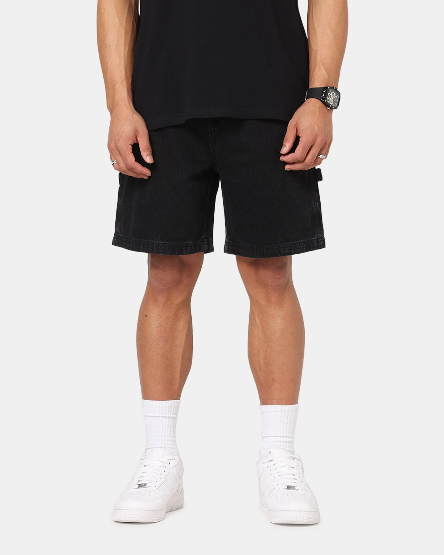 Carre C-Star Denim Shorts Black Wash Sporty Layers Movement Fit