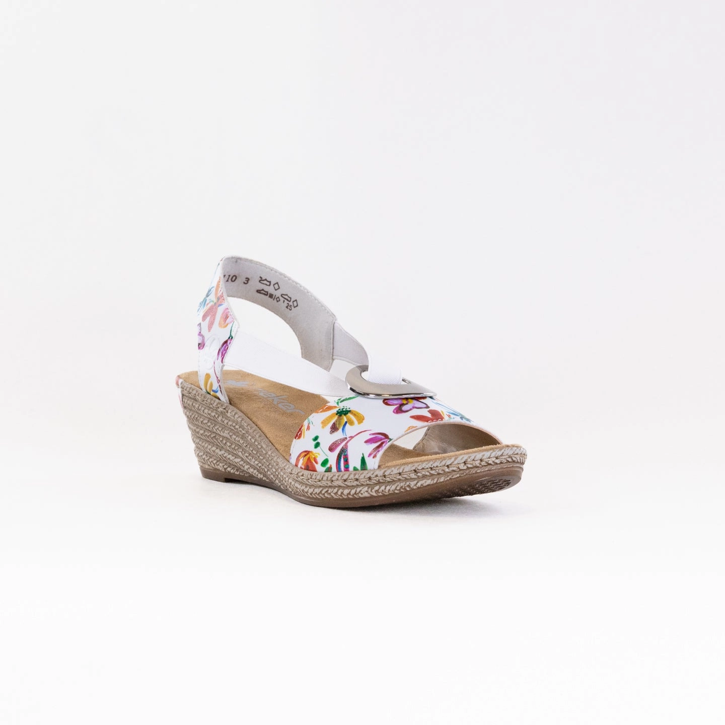 Strap Design Barefoot feel Rieker Fanni Sandal (Women's) - White Meadow